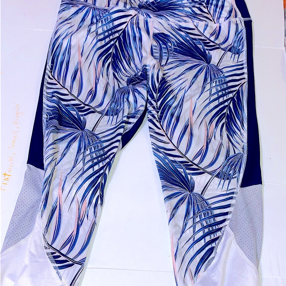 Colorful blue and pink yoga pants size LG